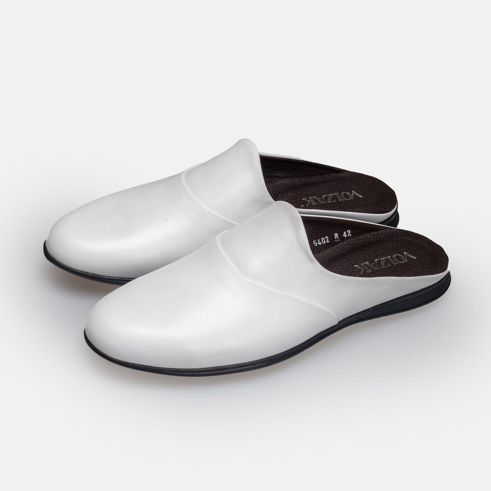 Volzak 5402 Mule en cuir Blanc
