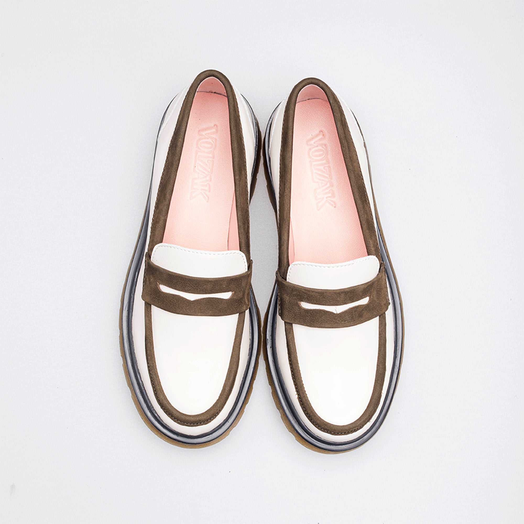 Volzak 422 Chaussure en cuir Beige Vert