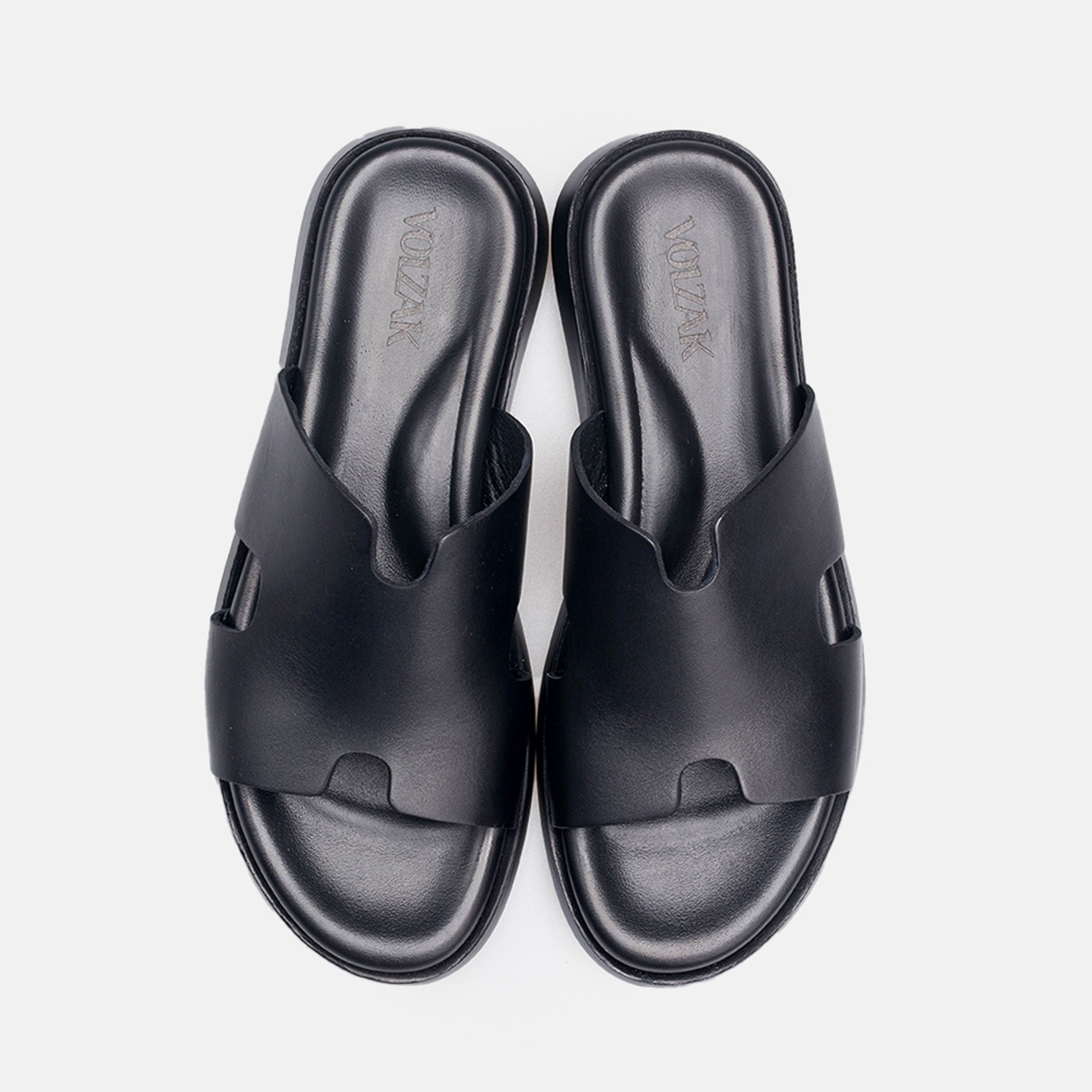 Volzak 5405 Black Leather Sandal