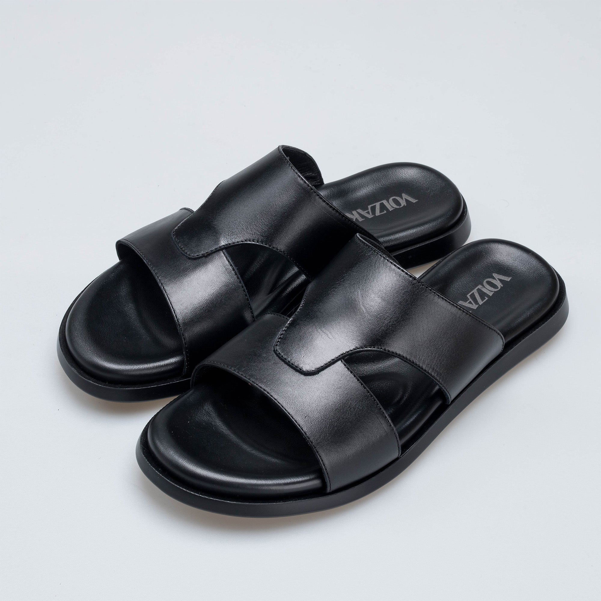Volzak 5409 Black Leather Sandal