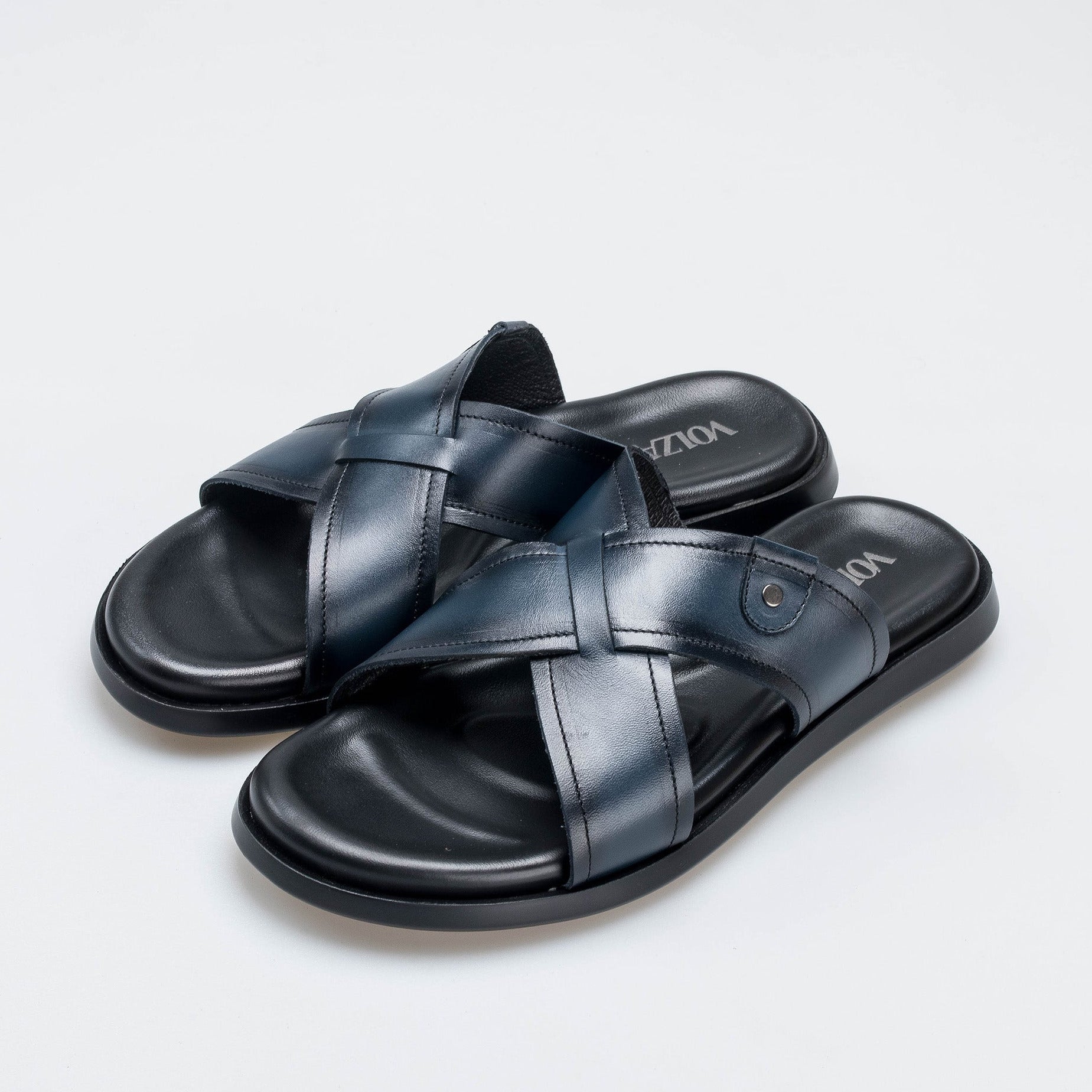 Volzak 5411 Leather Sandal Blue