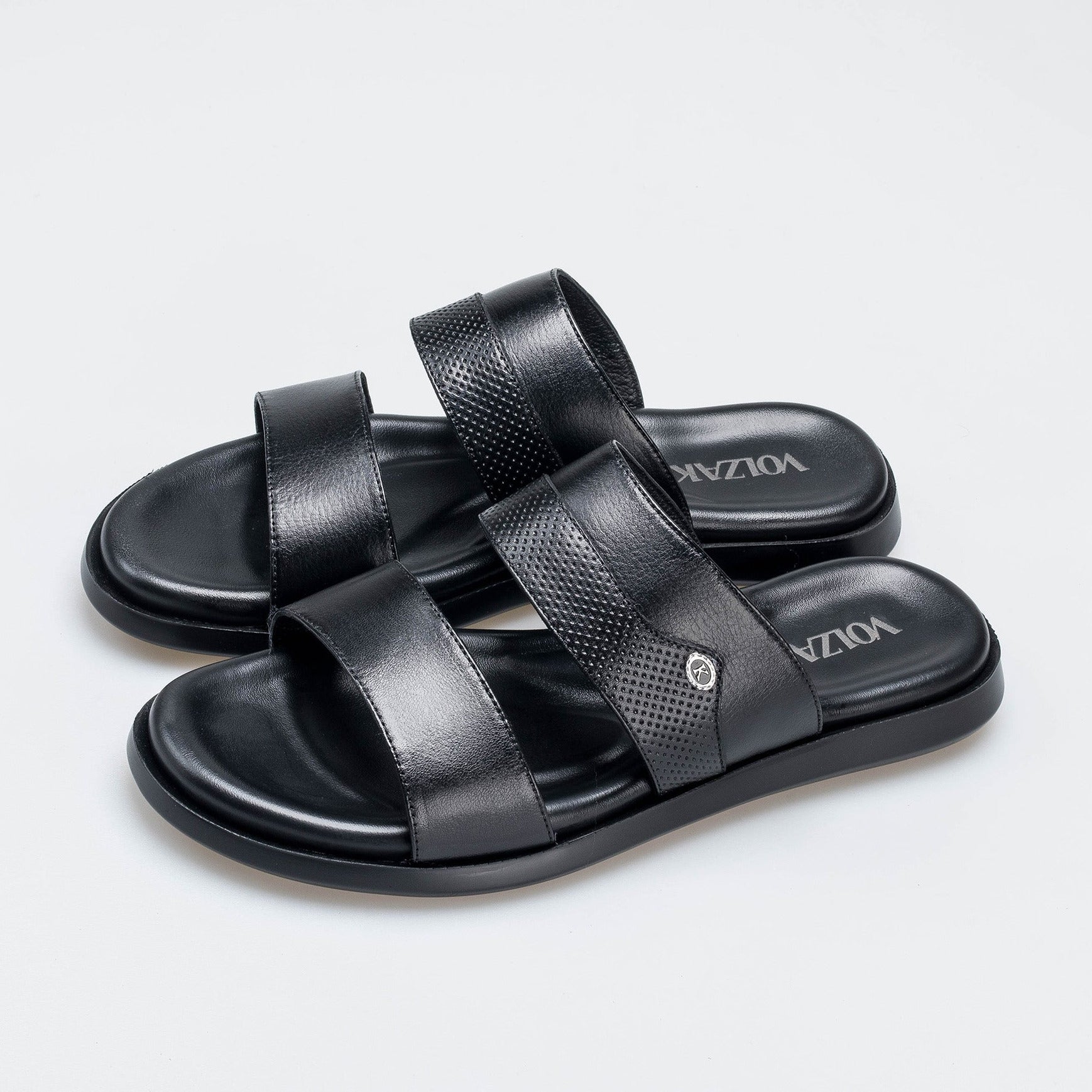 Volzak 5410 Black Leather Sandal