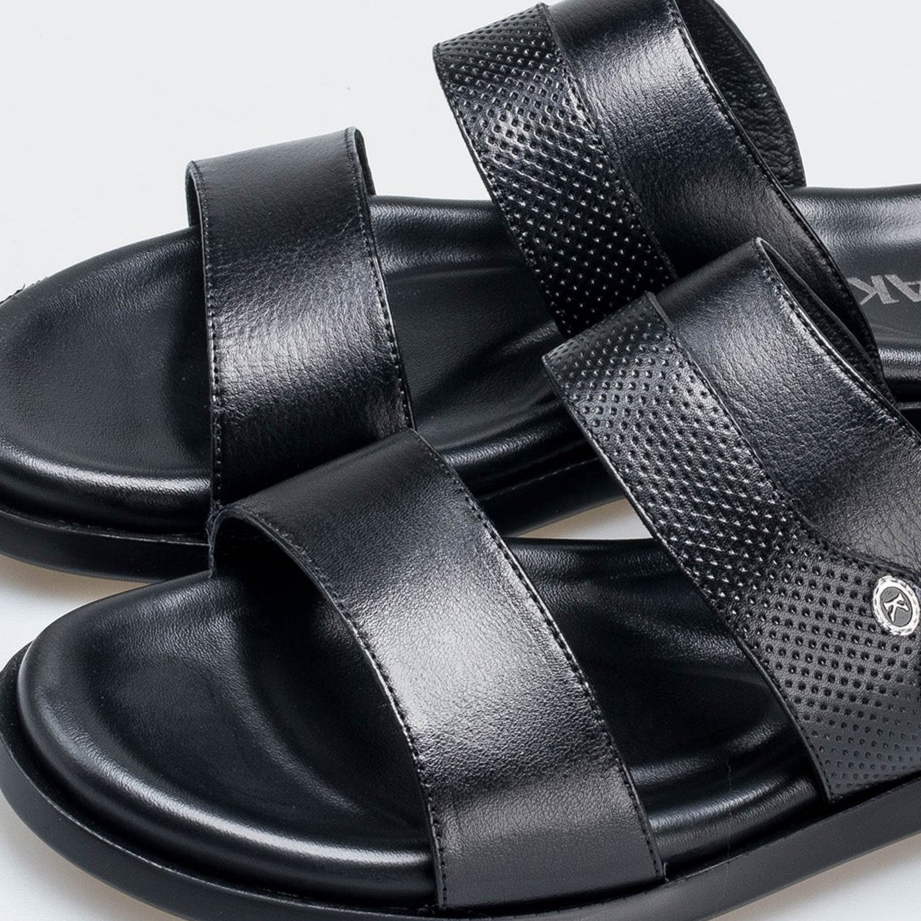 Volzak 5410 Black Leather Sandal