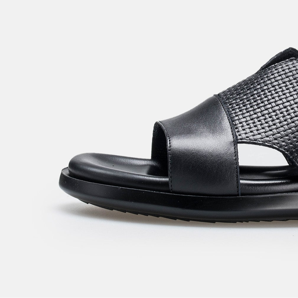 Volzak 5407 Black Leather Sandal