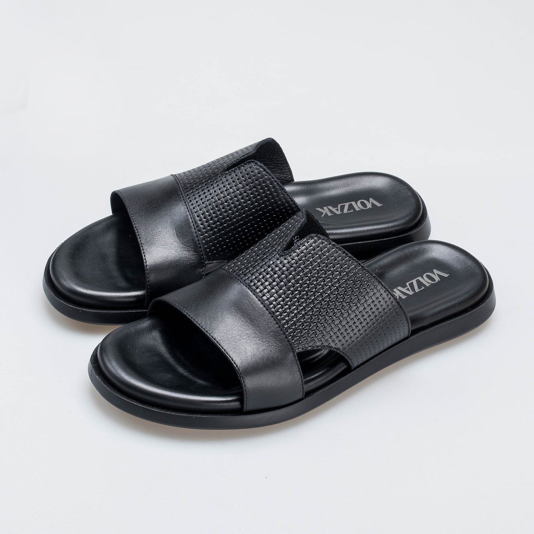 Volzak 5407 Black Leather Sandal