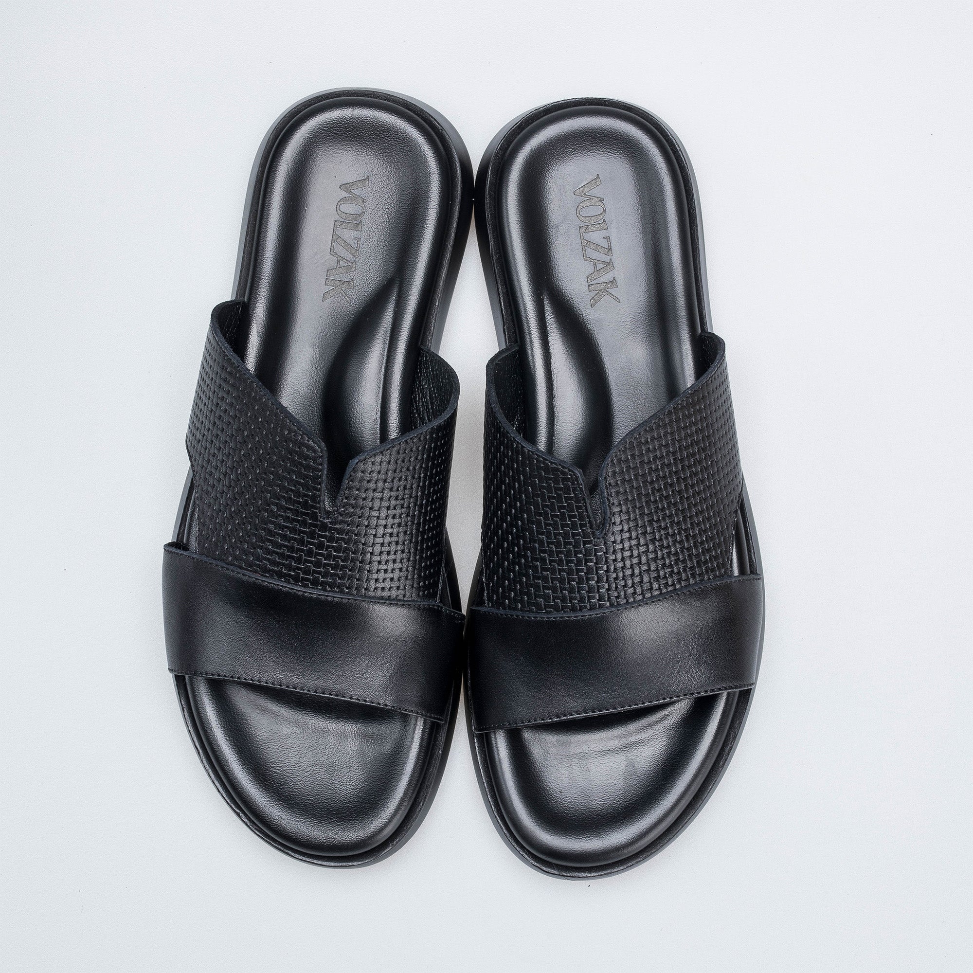 Volzak 5407 Black Leather Sandal