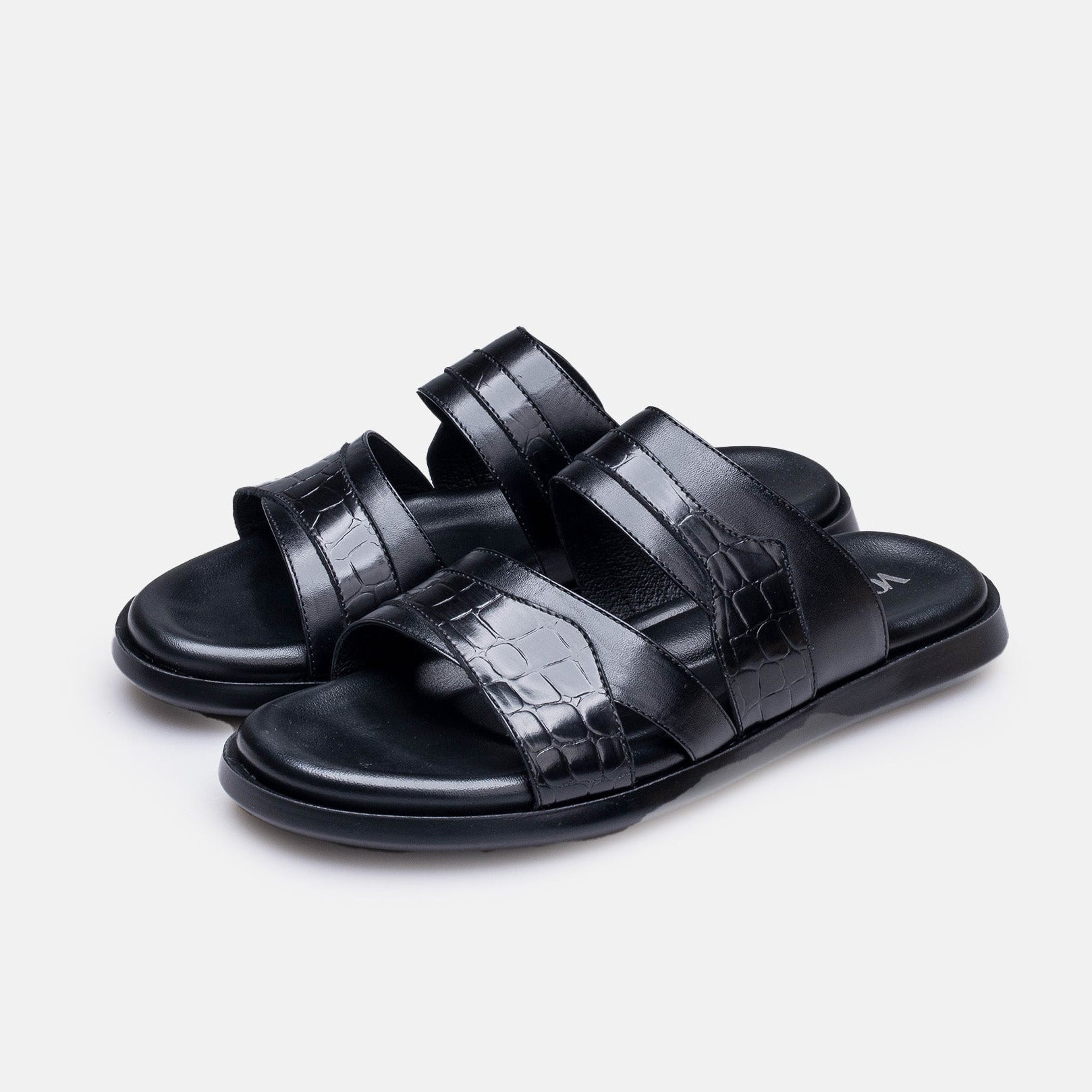 Volzak 5412 Black Leather Sandal