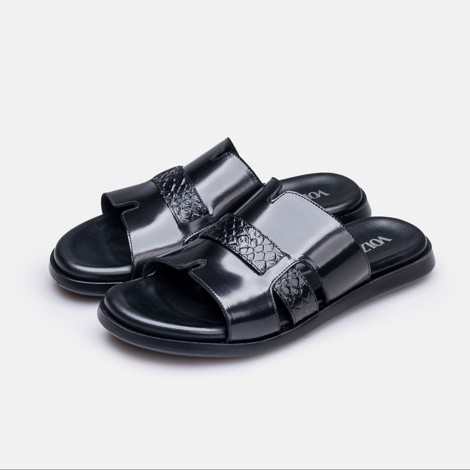 Volzak 5414 Black Demaskable Leather Sandal
