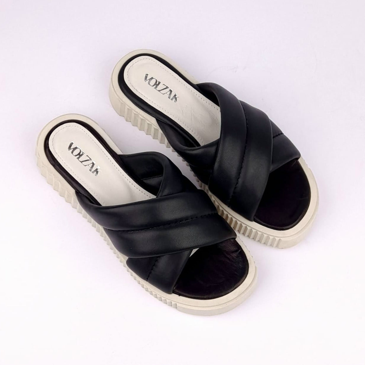 Volzak 129 Sandale en cuir Noir