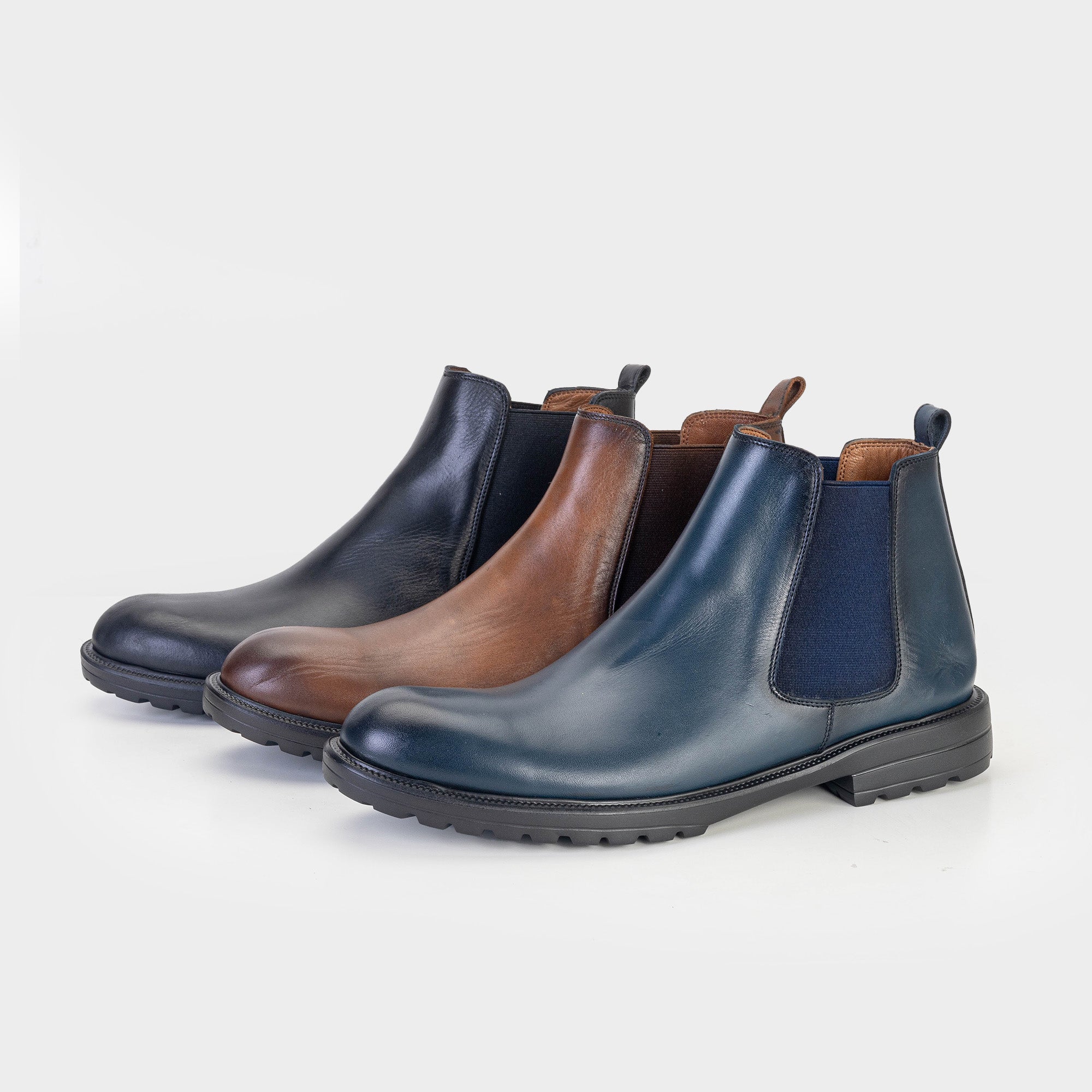 Volzak 5302 Leather Ankle Boot Blue