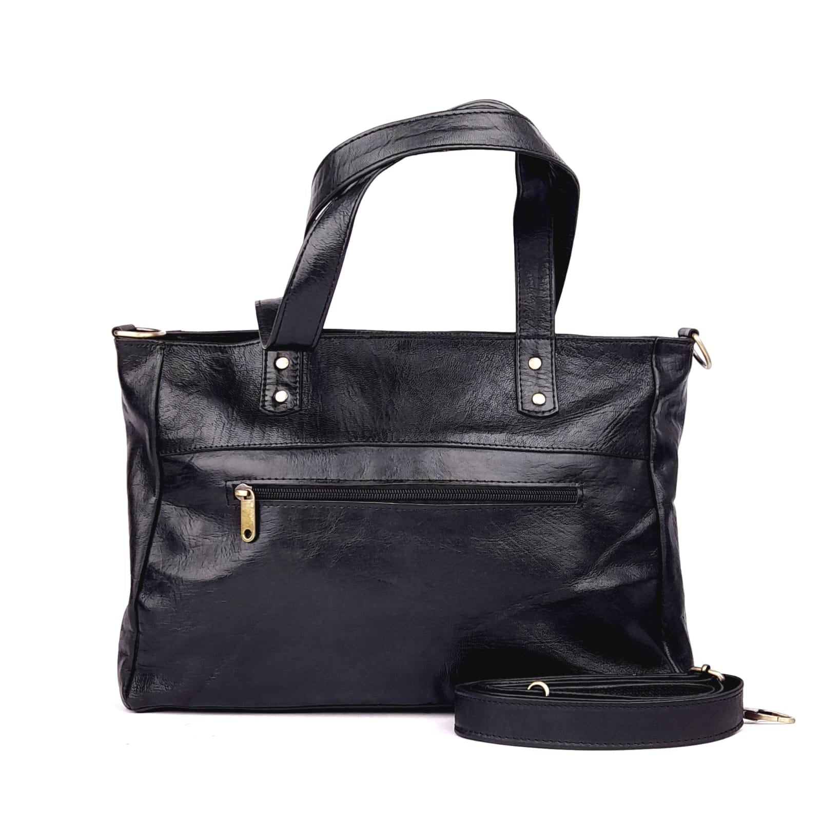 A74 Sac Femme En Cuir traditionnel Artisanal Noir
