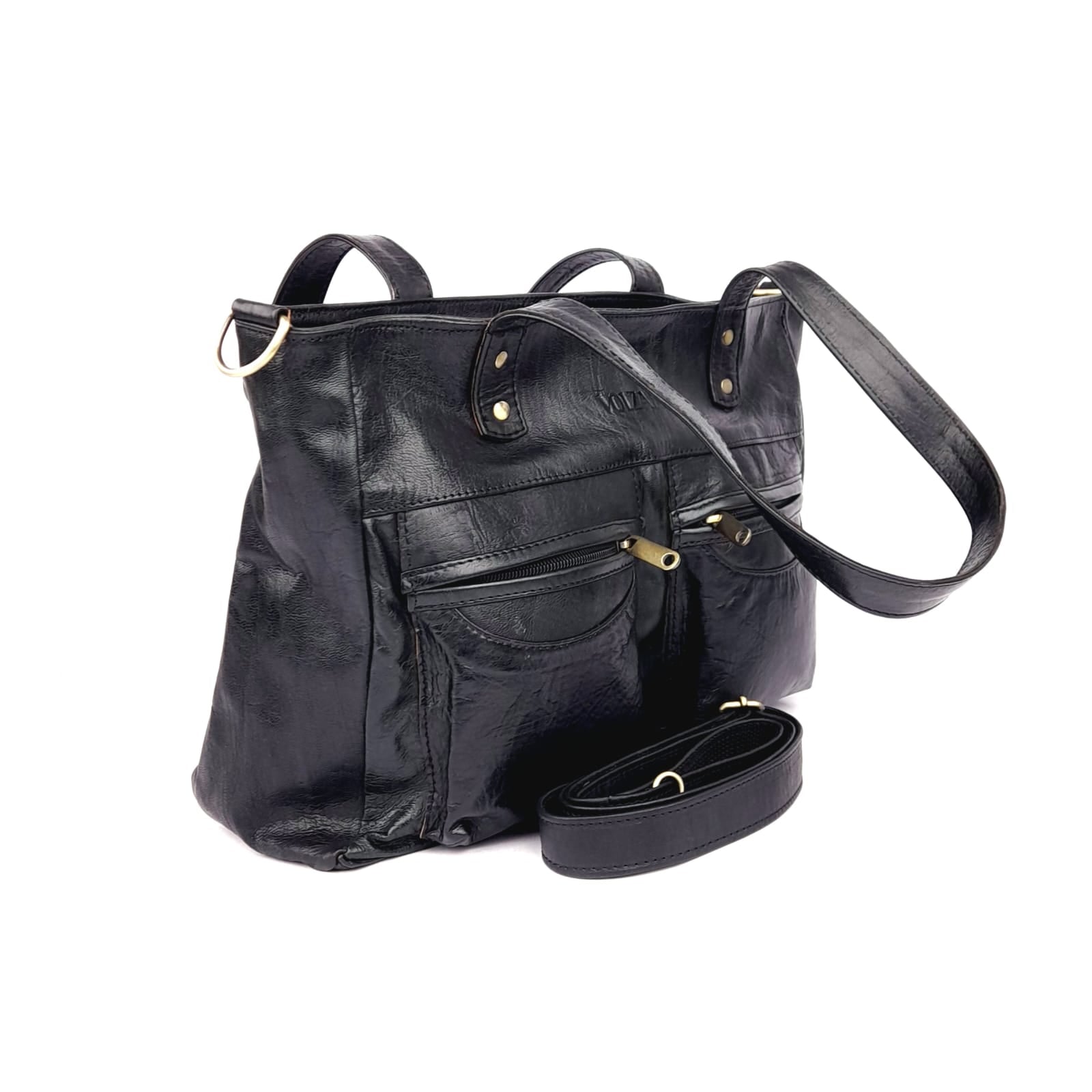 A74 Sac Femme En Cuir traditionnel Artisanal Noir