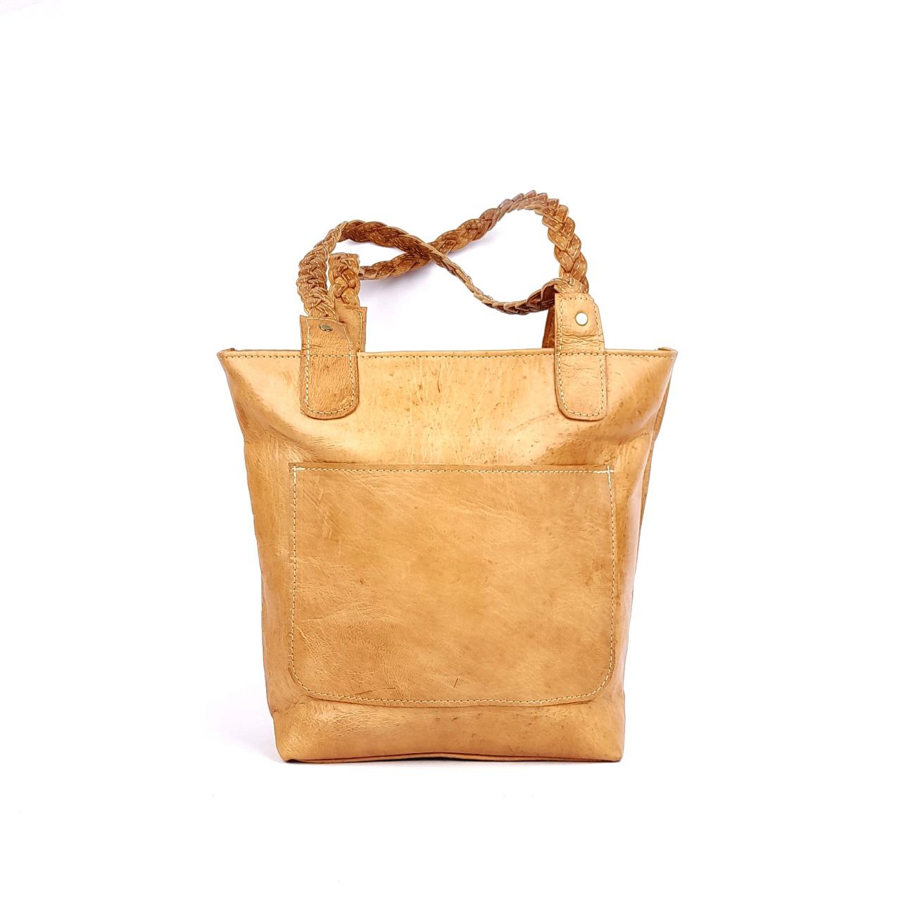 A76 Sac Femme En Cuir traditionnel Sable