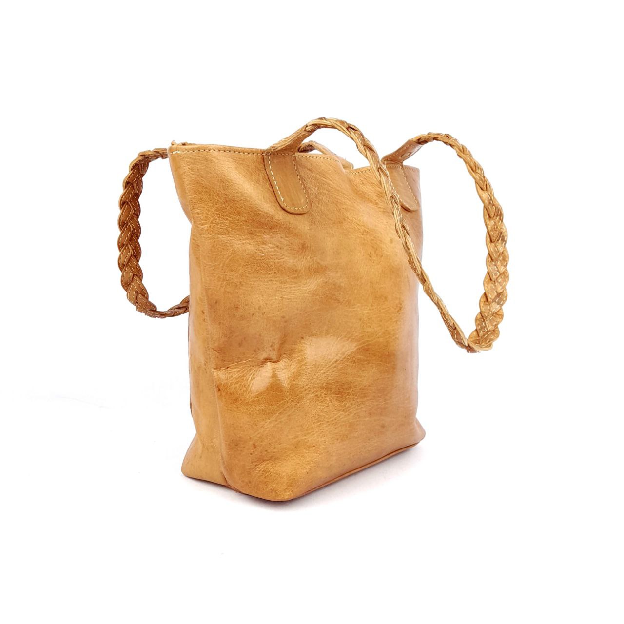 A76 Sac Femme En Cuir traditionnel Sable