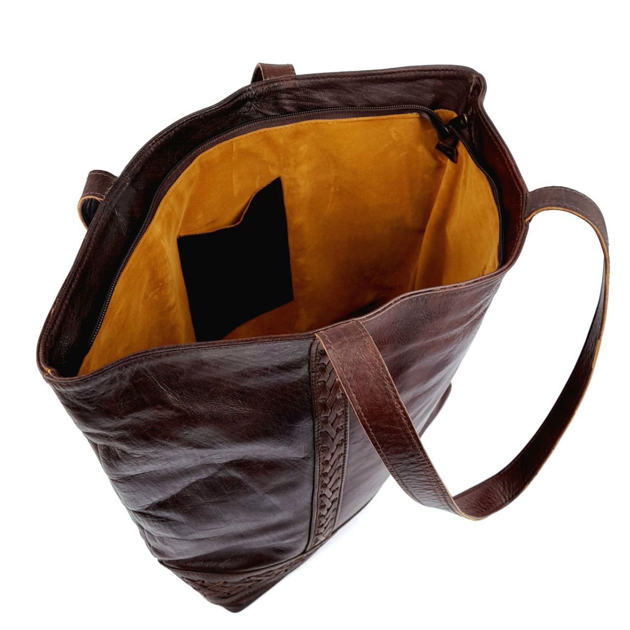 A61 Sac Femme En Cuir traditionnel Marron
