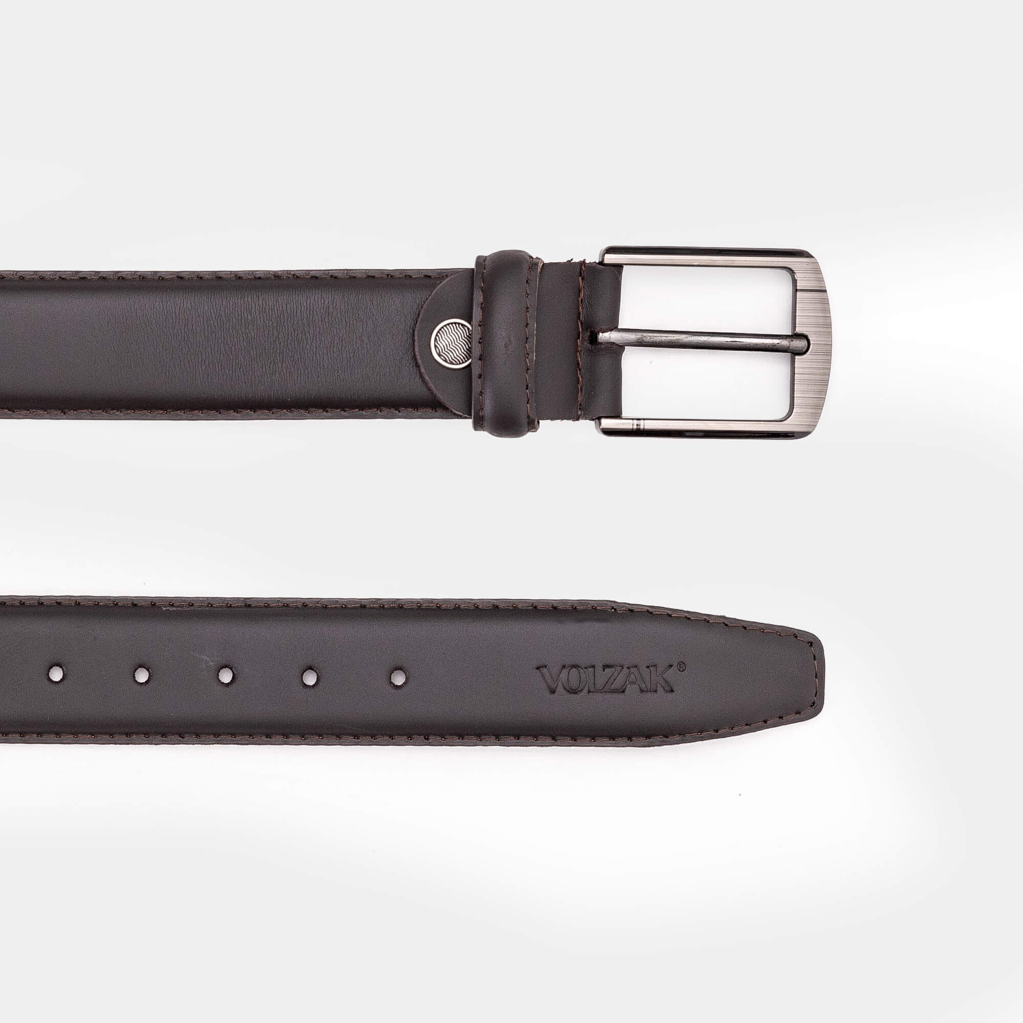 Volzak 002 Ceinture classique en cuir Marron