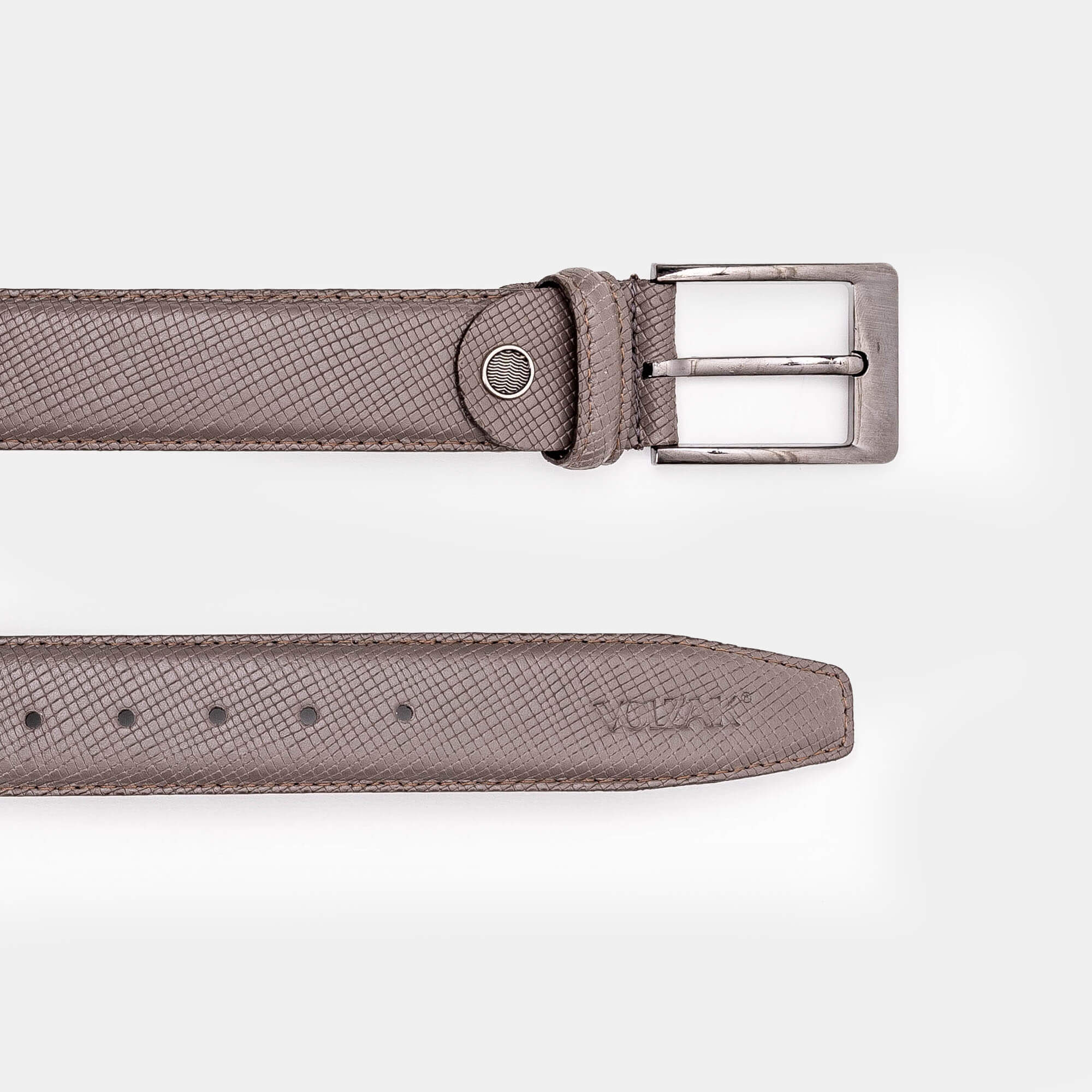 Volzak 002 Ceinture classique en cuir Taupe grainé