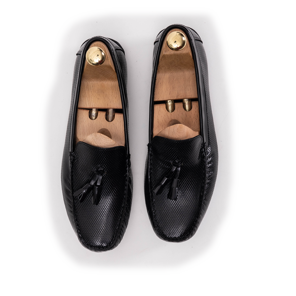 Volzak 5140 Mocassin en cuir Démasquable noir