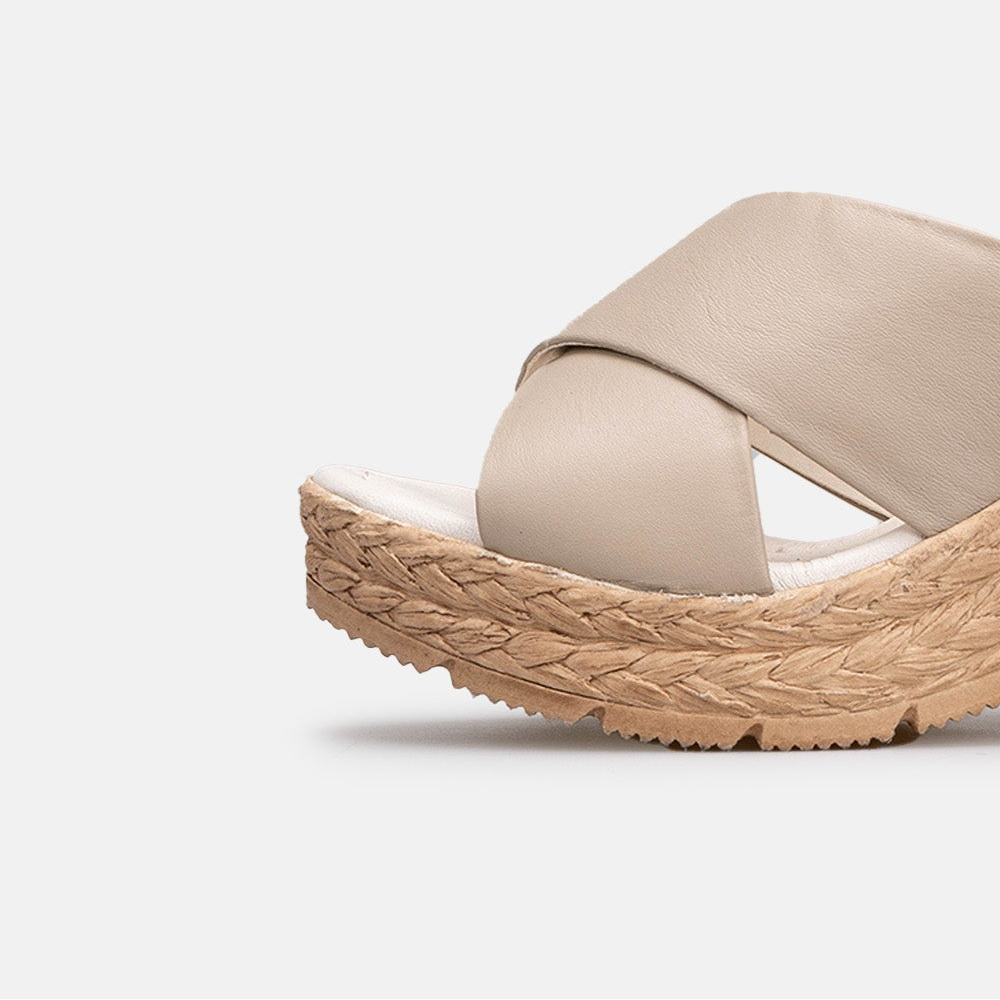 Volzak 149 Sandale en cuir Beige