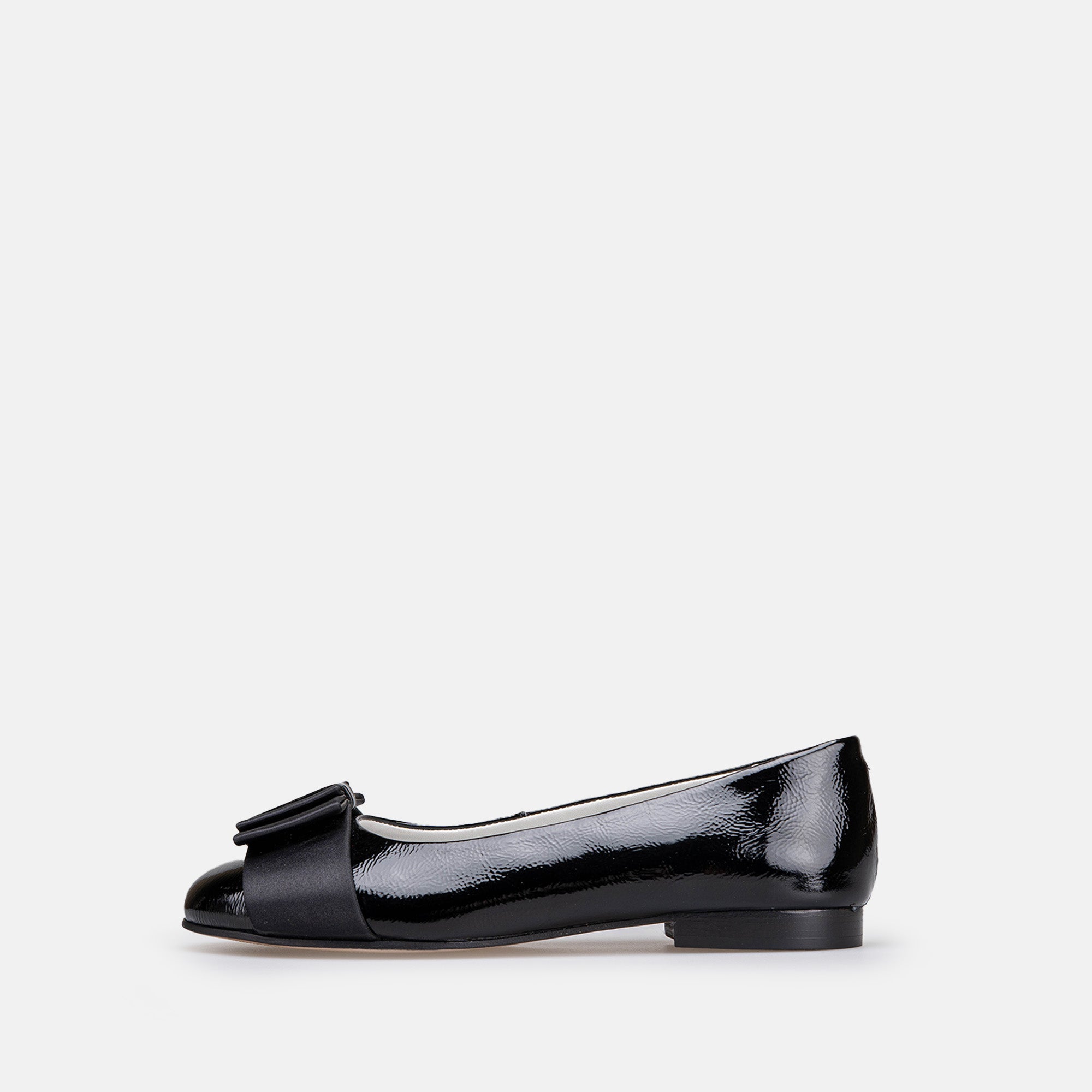 Volzak 077 Ballerine en cuir Noir Vernis