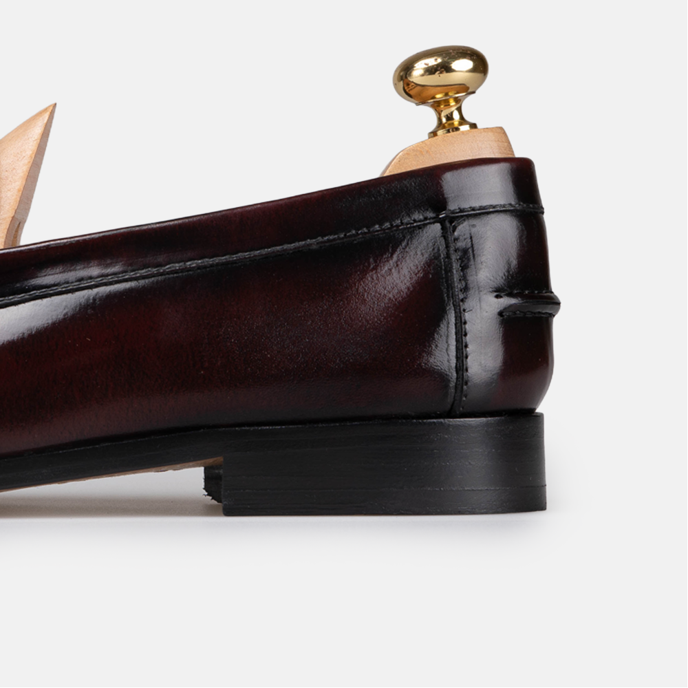 Volzak 315 Mocassin penny en cuir Démasquable Bordeaux