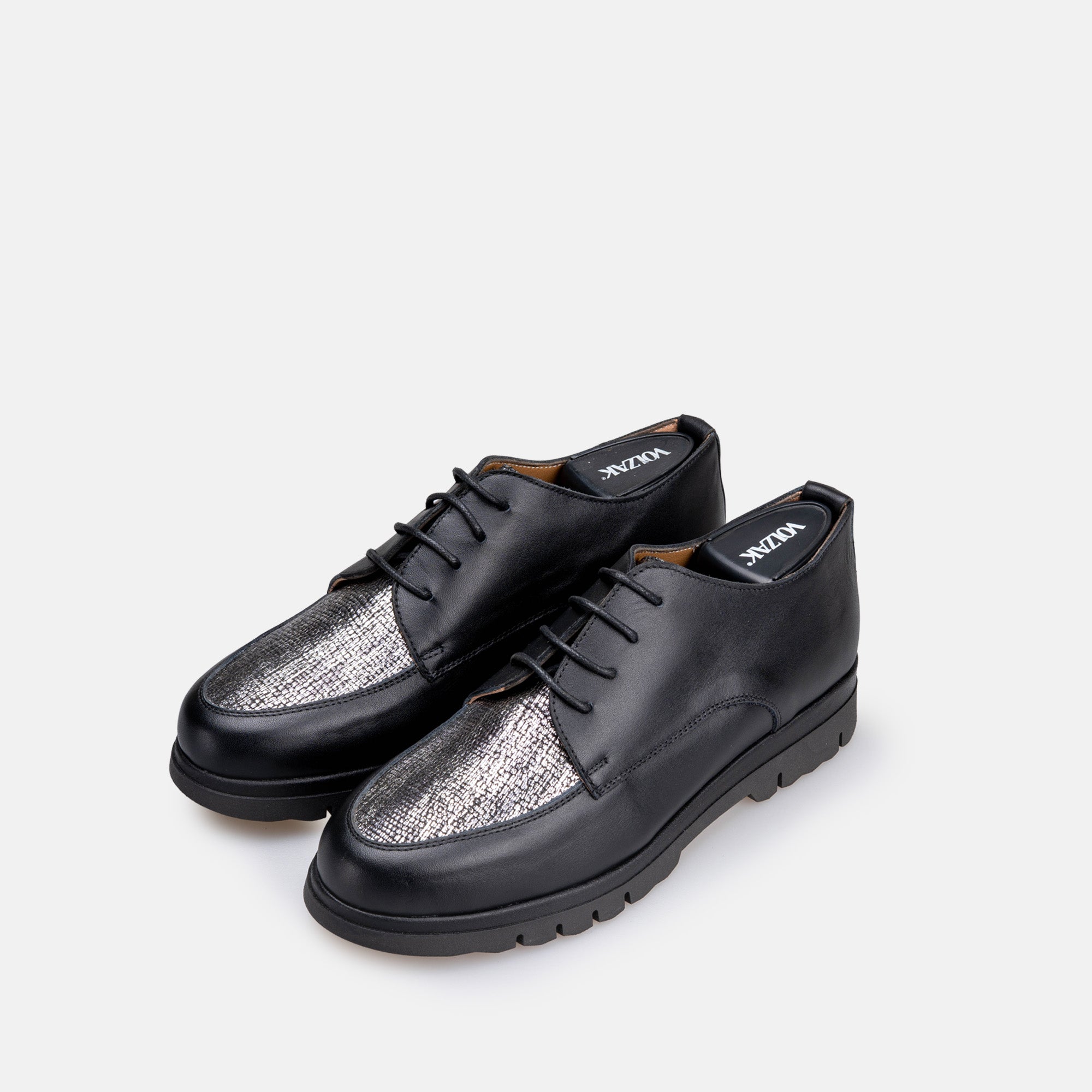 Volzak 2024 Black Silver Leather Shoe