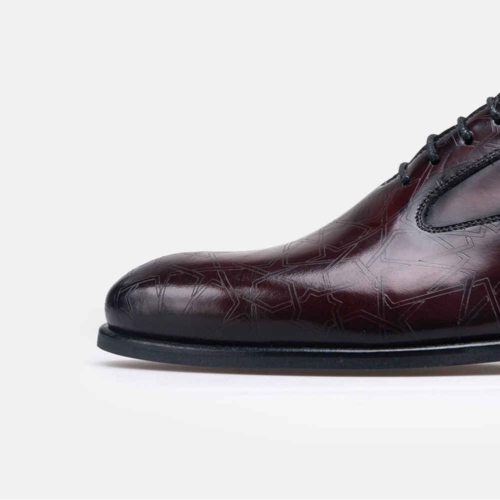 Édition limitée Volzak Zellige chaussure en cuir Bordeaux Démasquable