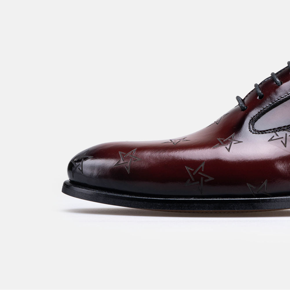 Édition limitée Volzak Morocco chaussure en cuir Bordeaux Démasquable