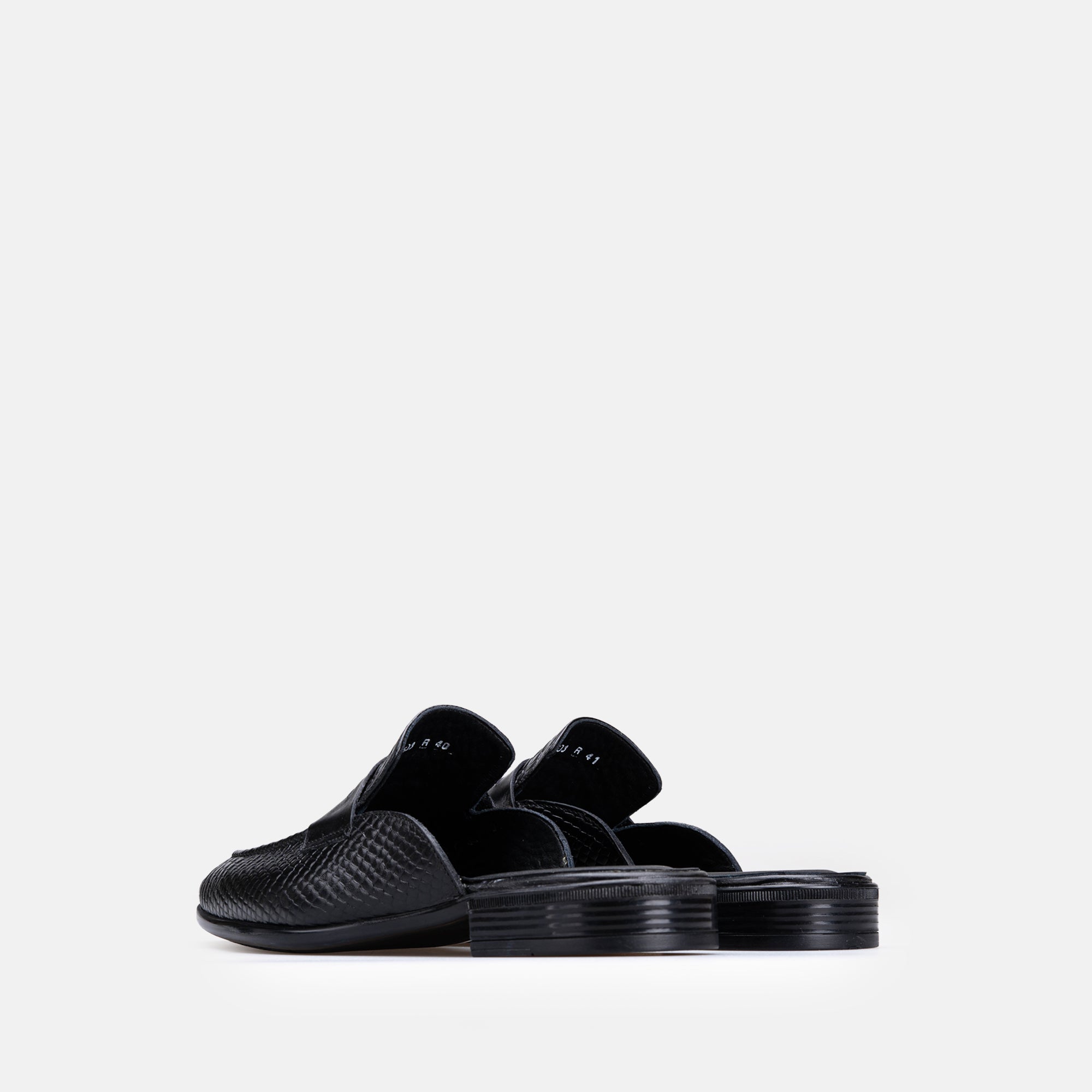 Volzak 5603 Mule en cuir Noir Croco