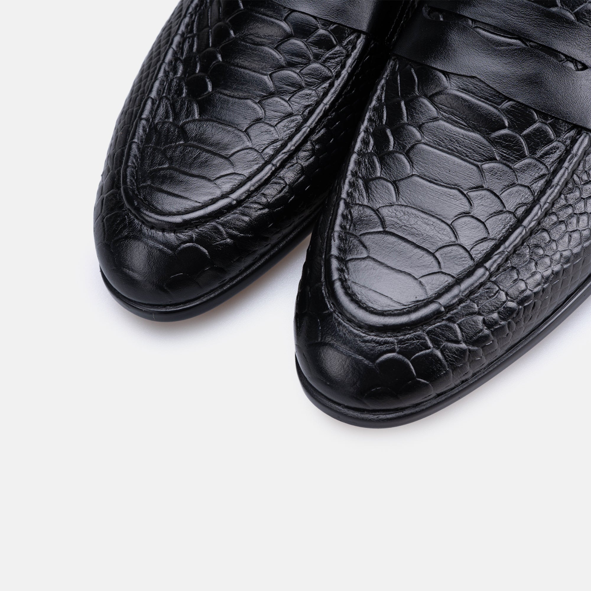 Volzak 5603 Mule en cuir Noir Croco