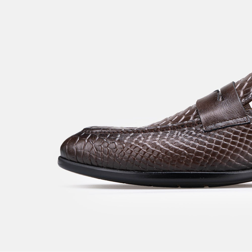 Volzak 5603 Mule en cuir Marron Croco