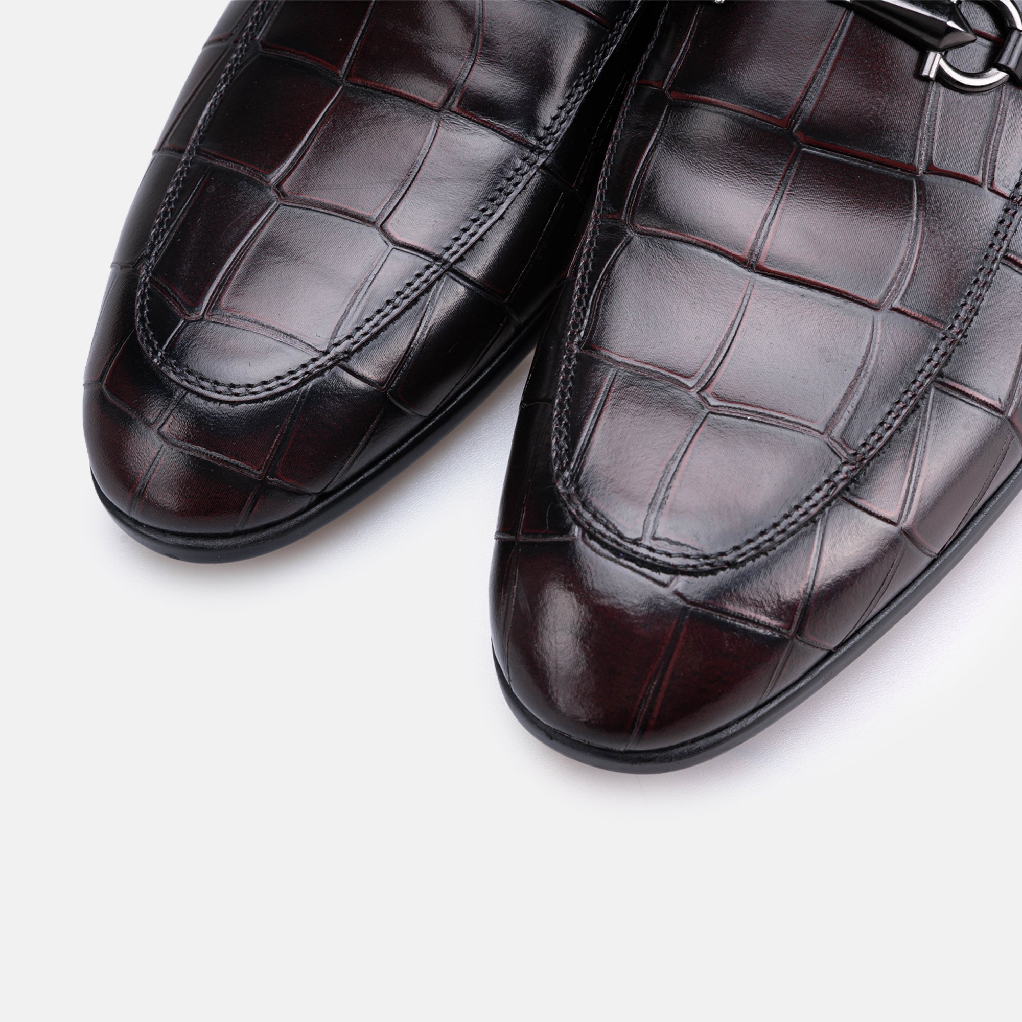 Volzak 5604 Mule en cuir Bordeaux Croco