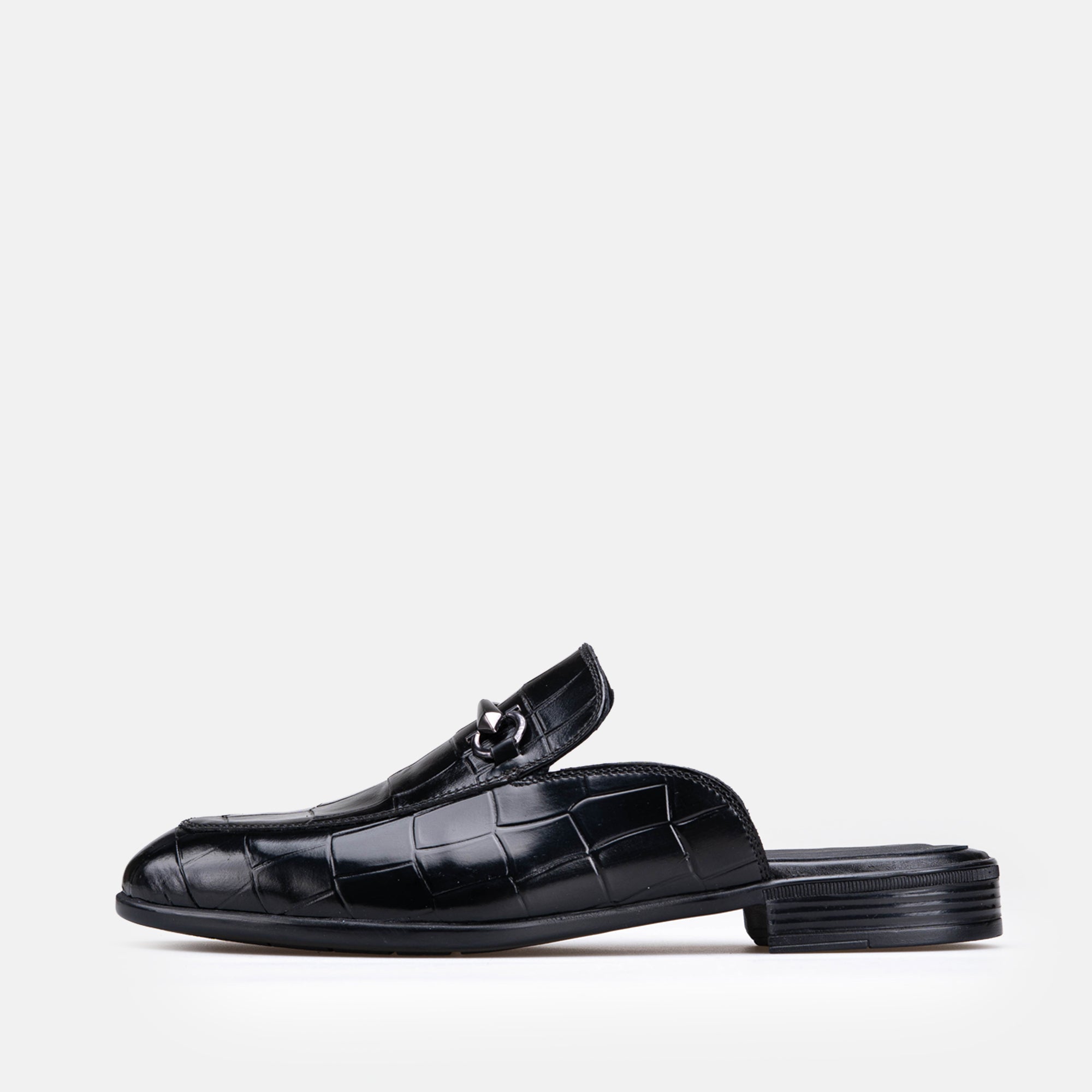 Volzak 5604 Mule en cuir Noir Croco