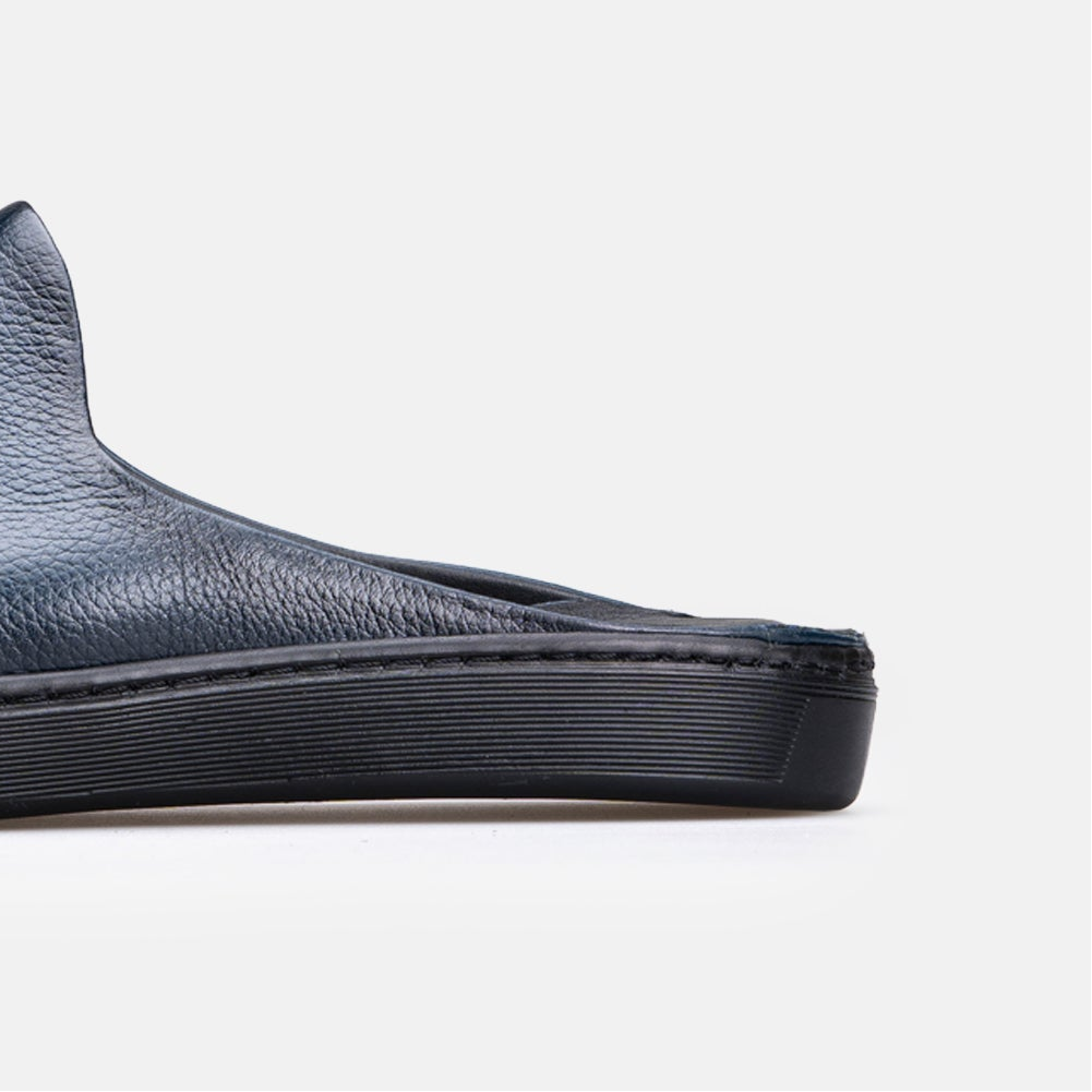 Volzak 5602 Mule en cuir Bleu Grainé