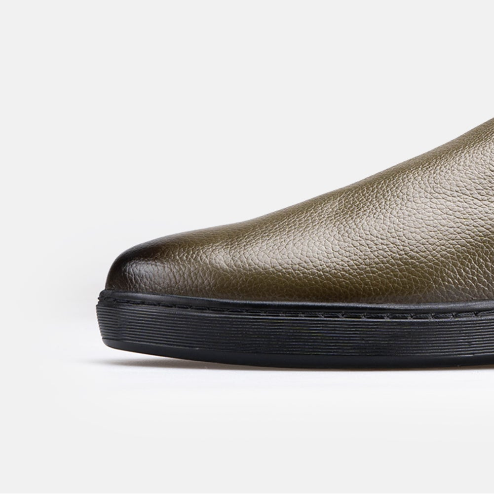 Volzak 5602 Mule en cuir Vert Grainé