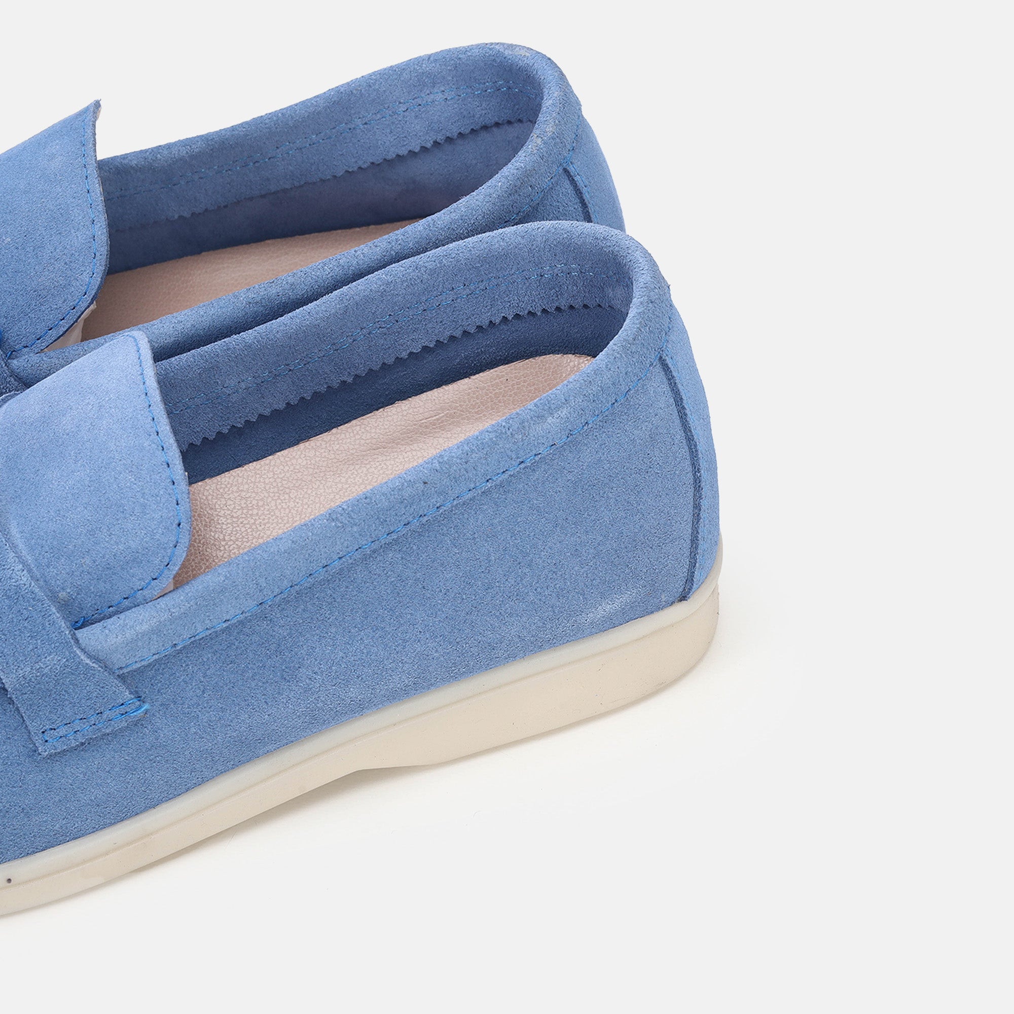 Volzak 32 mocassin en daim Bleu Bic