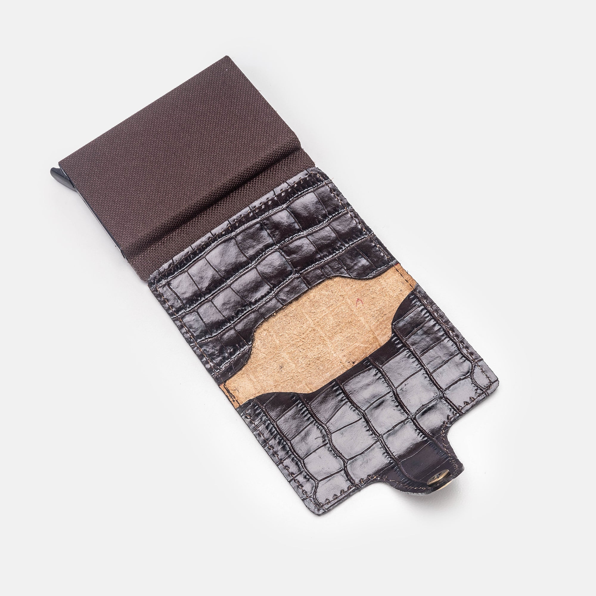 Volzak 080 Portefeuille En Cuir Marron Croco