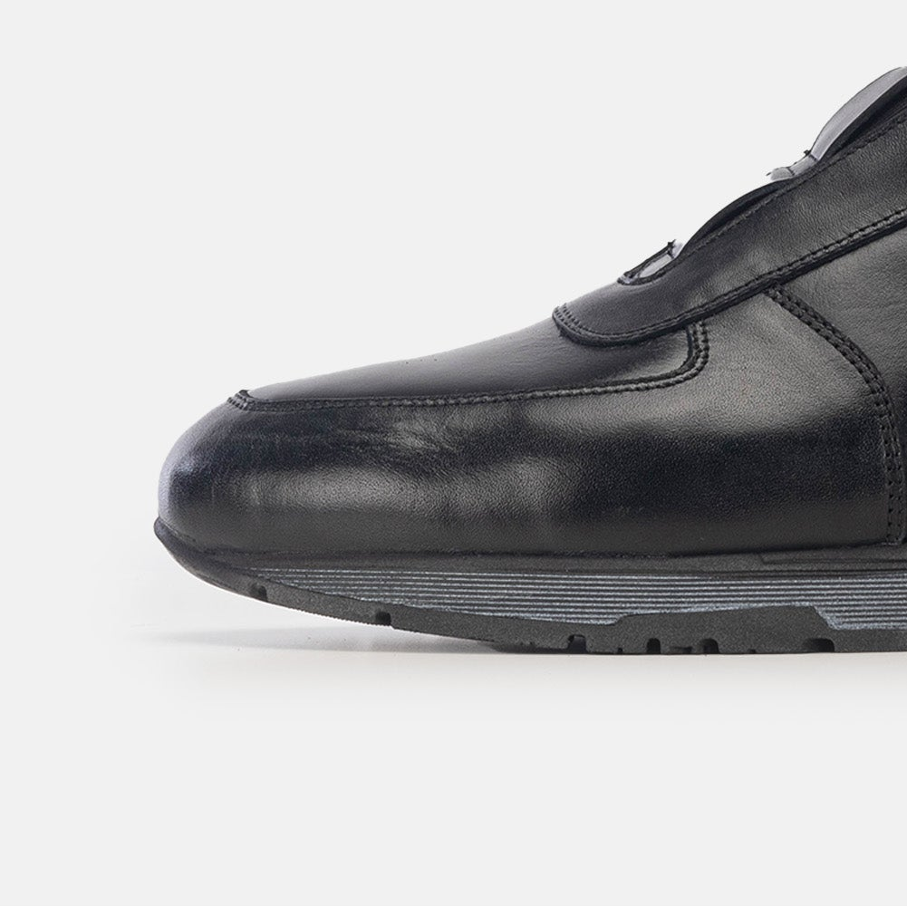 Volzak 5227 Black Leather Sneakers