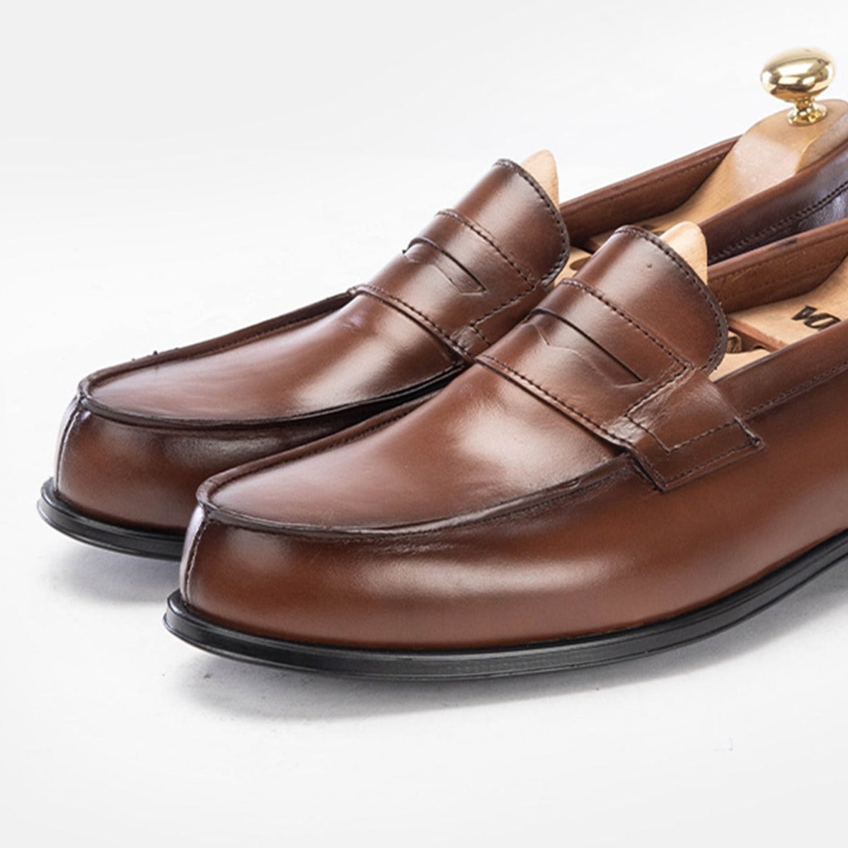 Volzak 5157 Camel Leather Penny Loafer