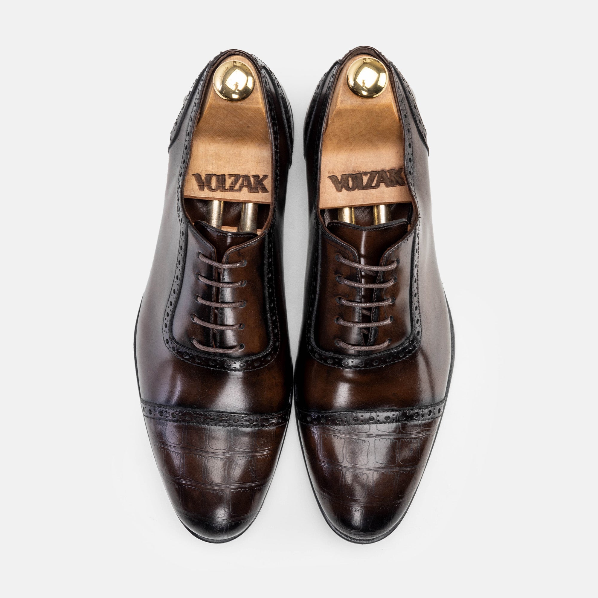 Volzak 5326 chaussure en cuir Démasquable Marron vintage