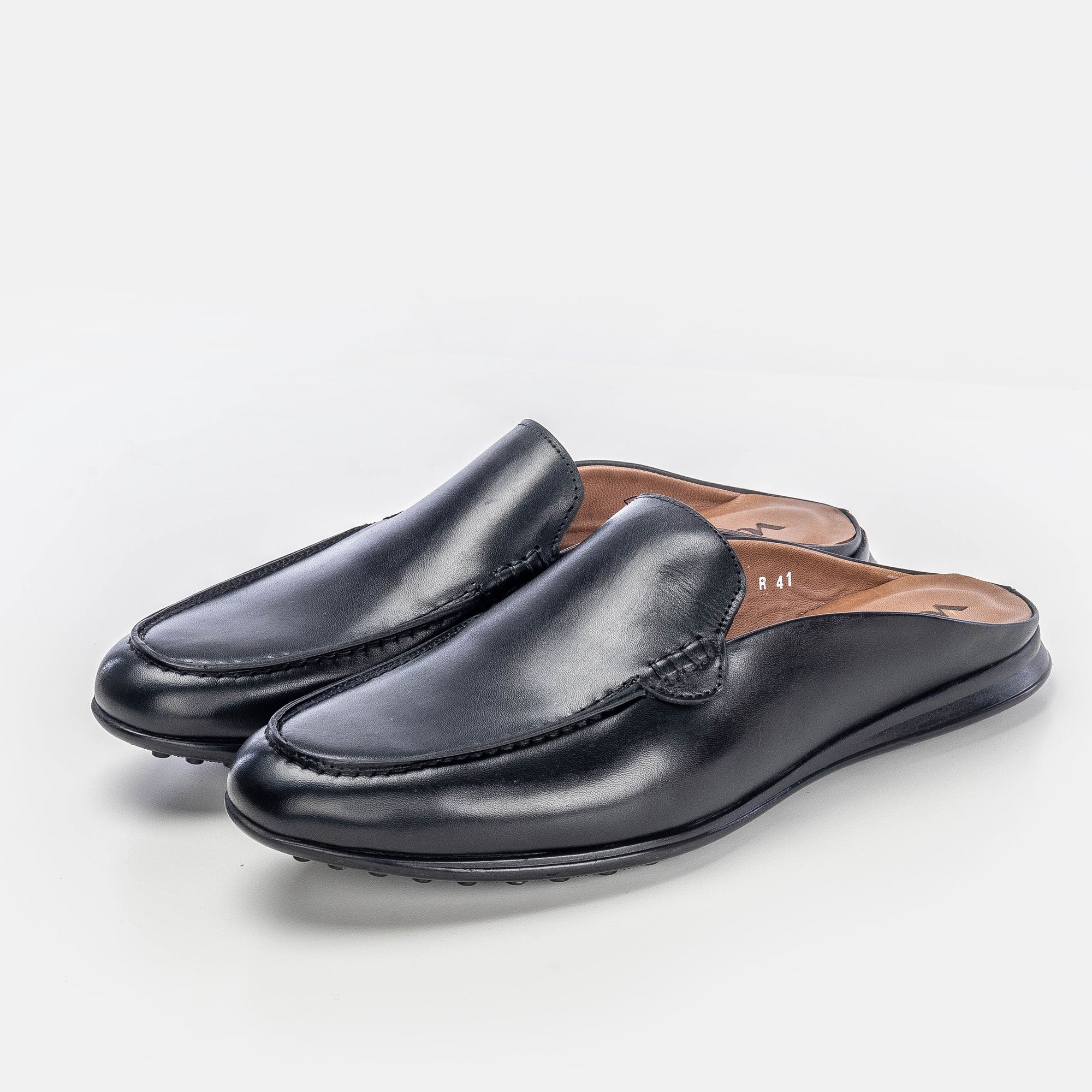 Volzak 5173 Mule en cuir noir