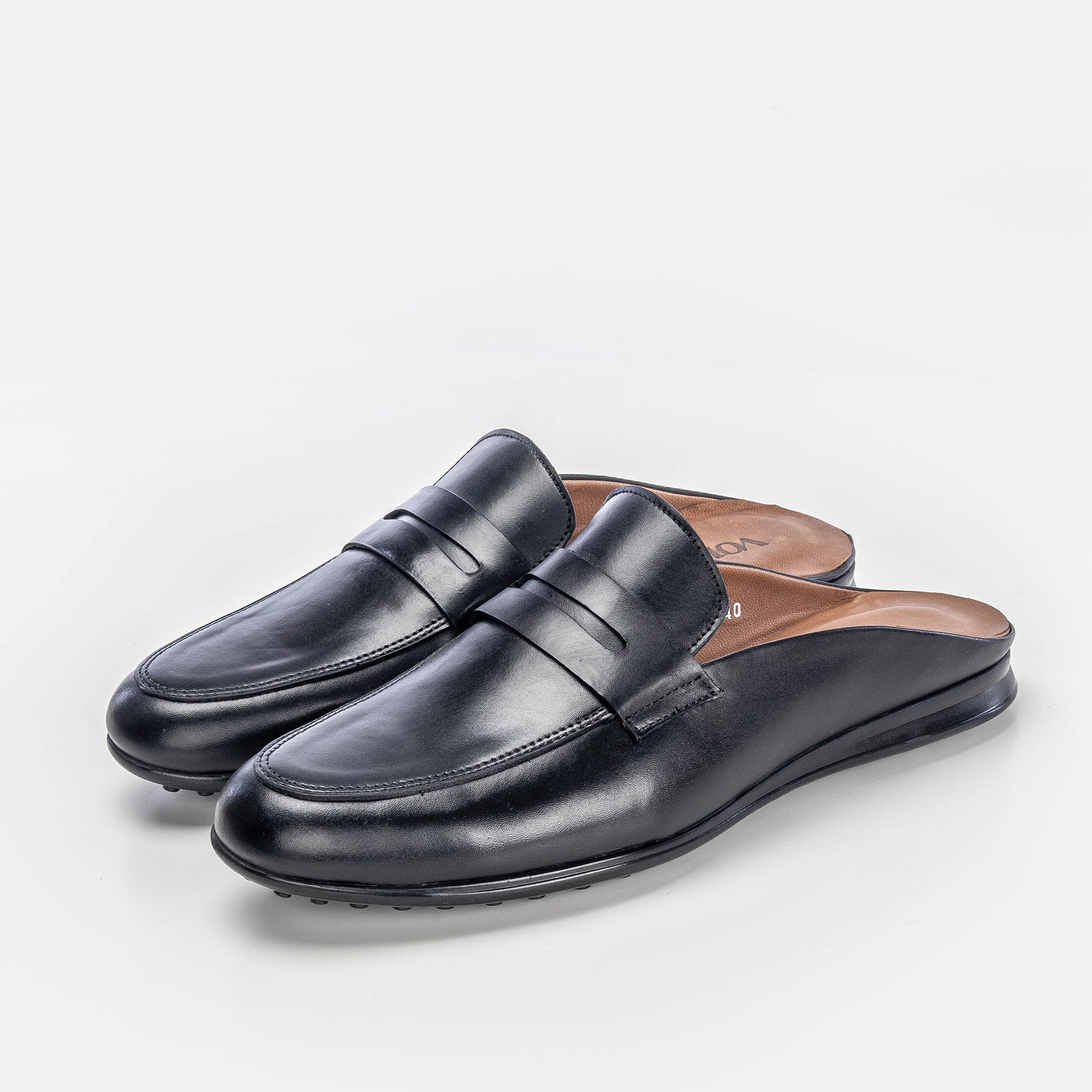 Volzak 5172 Mule en cuir noir