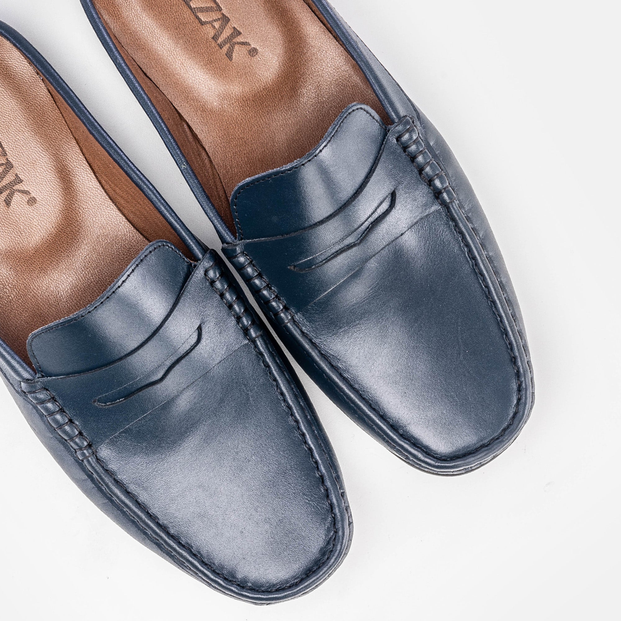 Volzak 5175 Mule en cuir bleu