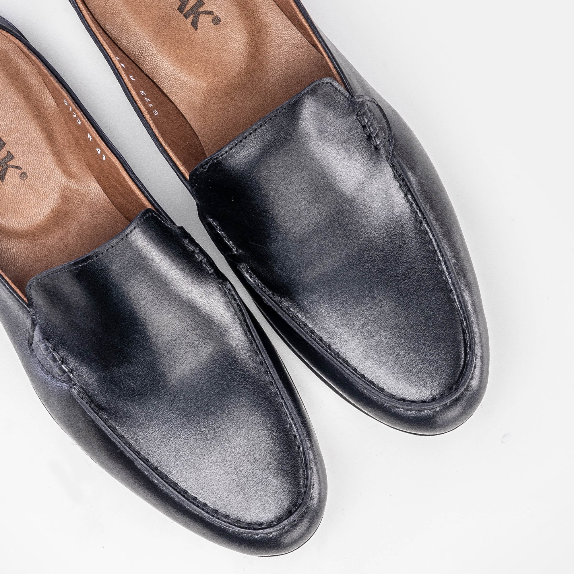 Volzak 5173 Mule en cuir noir