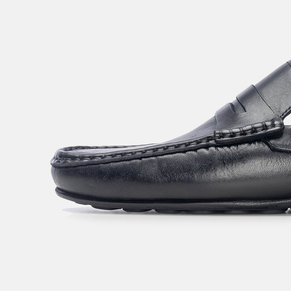 Volzak 5175 Mule en cuir noir