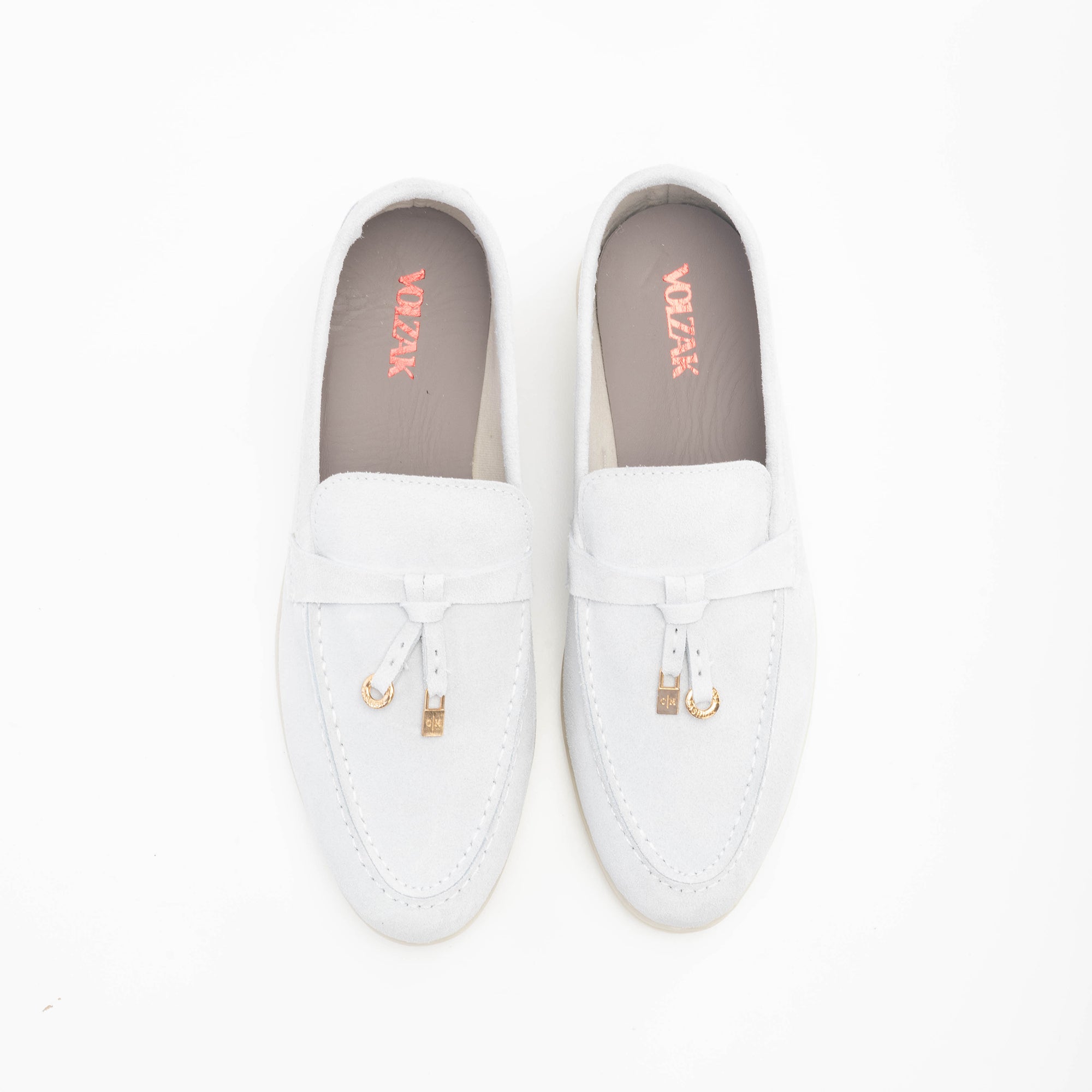 Volzak 32 mocassin en daim Gris Clair