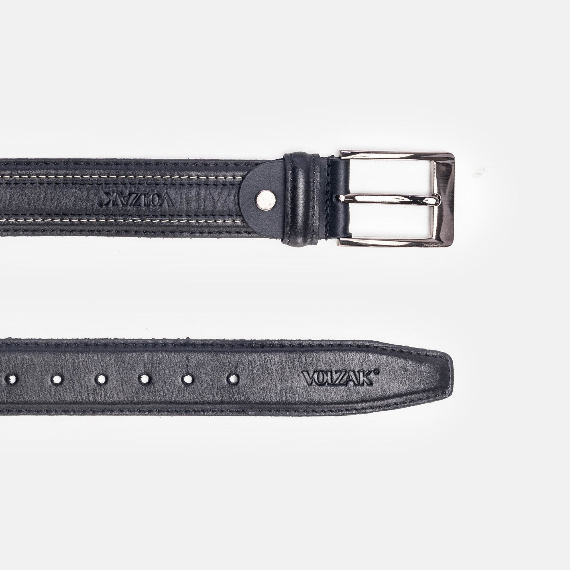 Volzak 003 Ceinture classique en cuir Noir