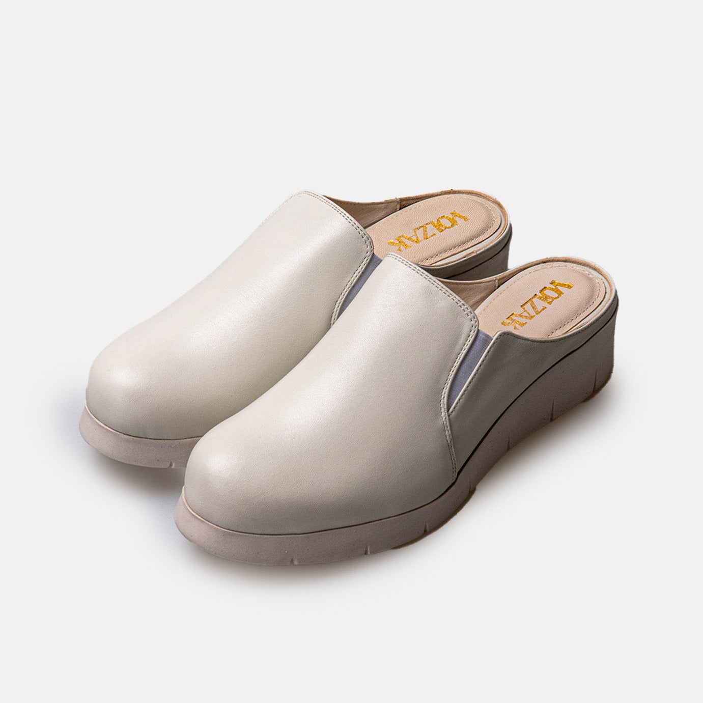 Volzak 06 Beige Leather Clog