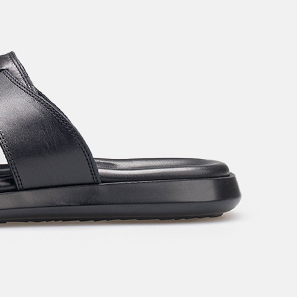 Volzak 5406 Black Leather Sandal