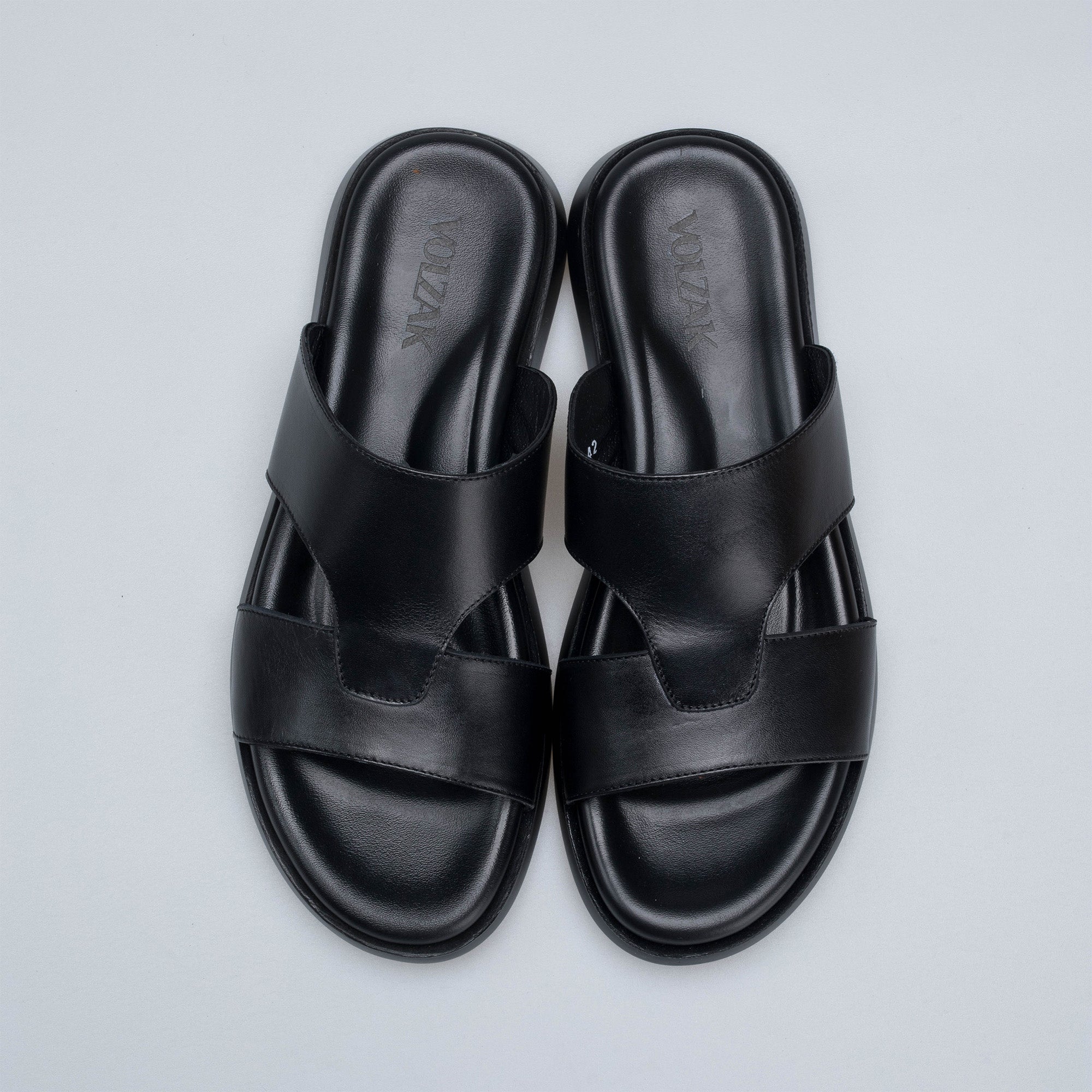 Volzak 5409 Black Leather Sandal